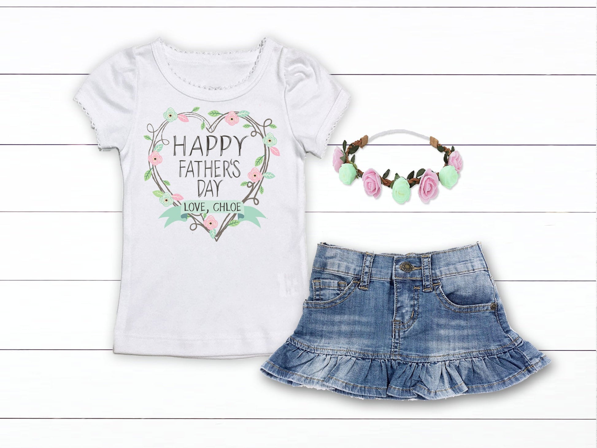 Girl's Happy Father's Day Outfit - Squishy Cheeks