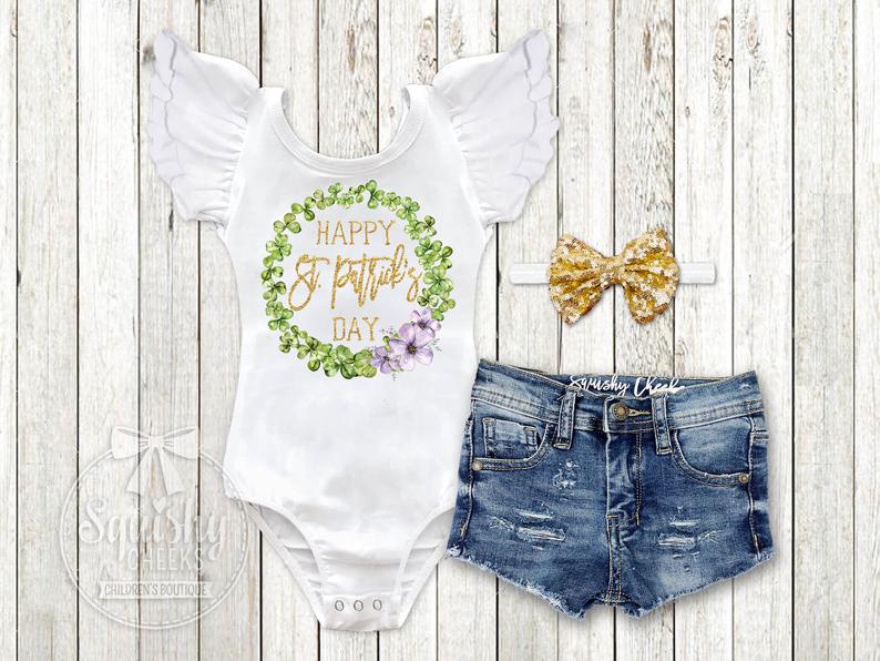 Girl's Happy St. Patrick's Day Outfit - Squishy Cheeks