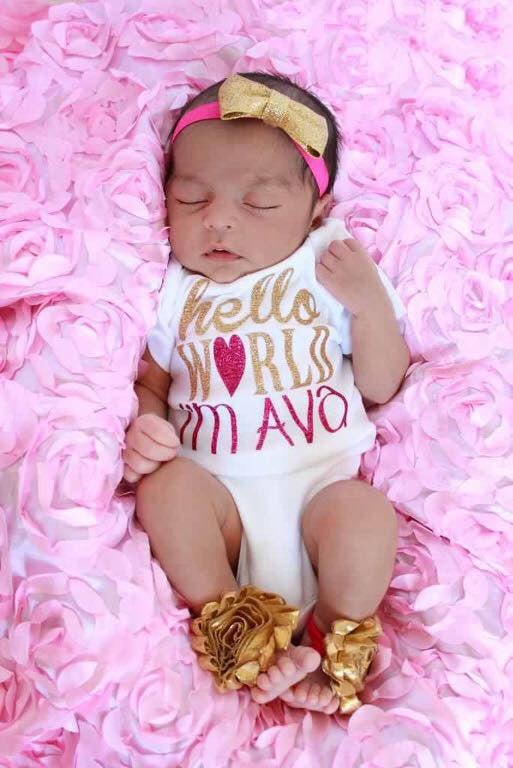 Hello world baby girl outfit sale