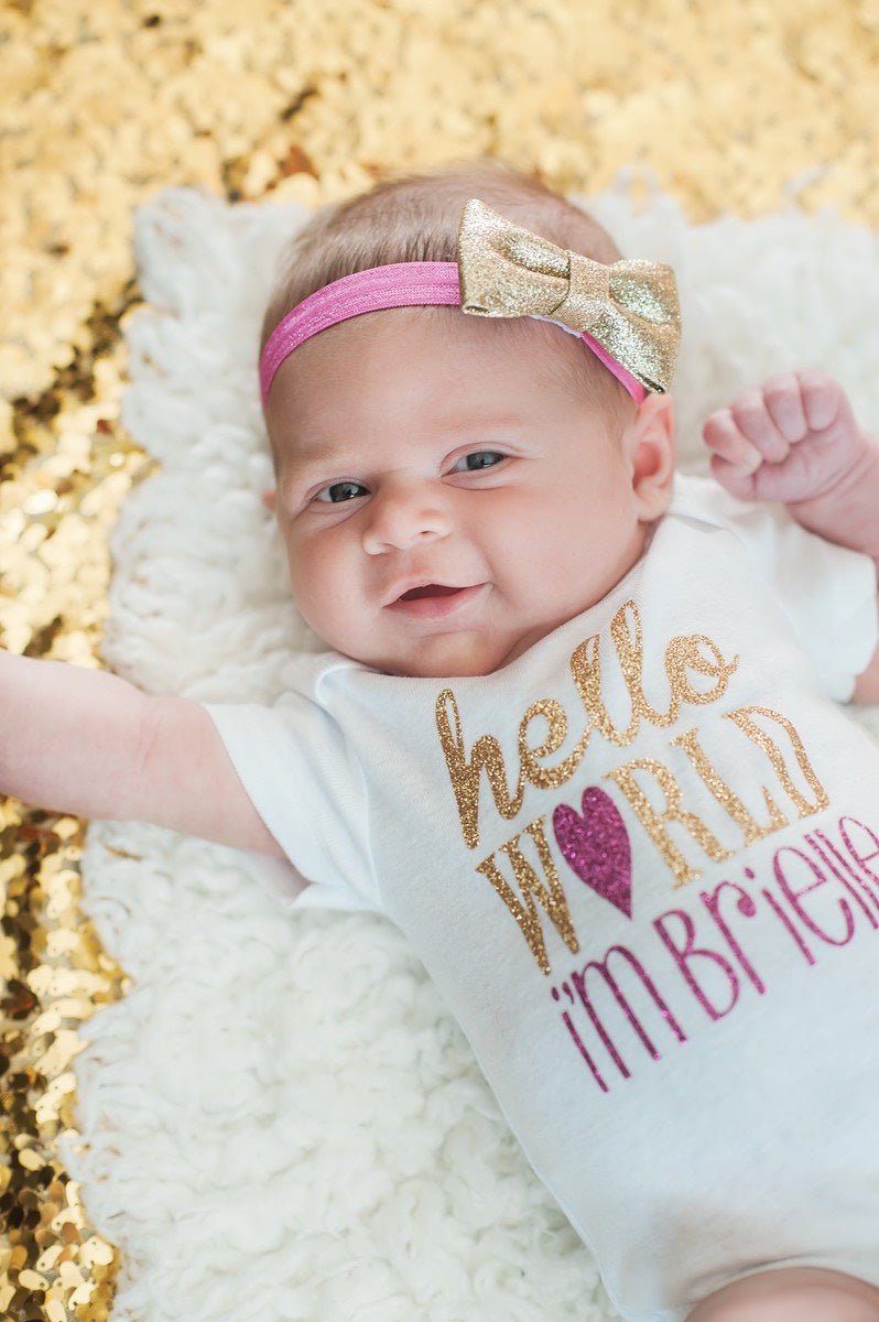 Hello world shop newborn girl outfit