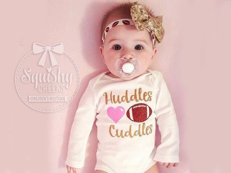 Girl's Huddles and Cuddles Football Outfit - Squishy Cheeks