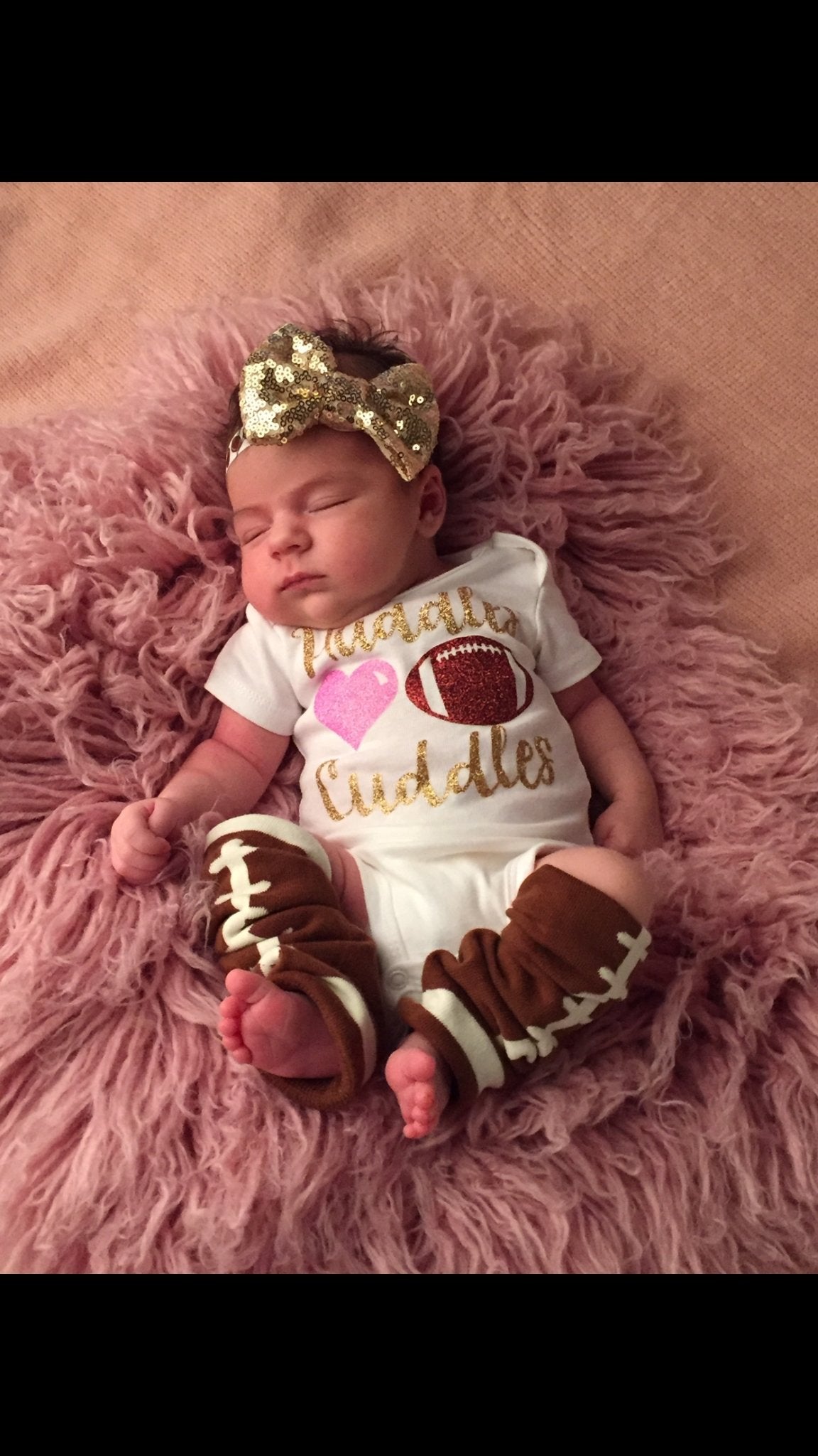 Girl's Huddles and Cuddles Football Outfit - Squishy Cheeks