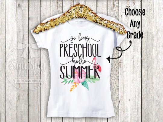 Girls Last Day Of School Hello Summer Shirt - Squishy Cheeks