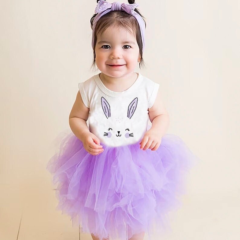 Girls Lavender Easter Fluffy Tutu Dress Baby Girl Purple Twirl Easter –  Squishy Cheeks