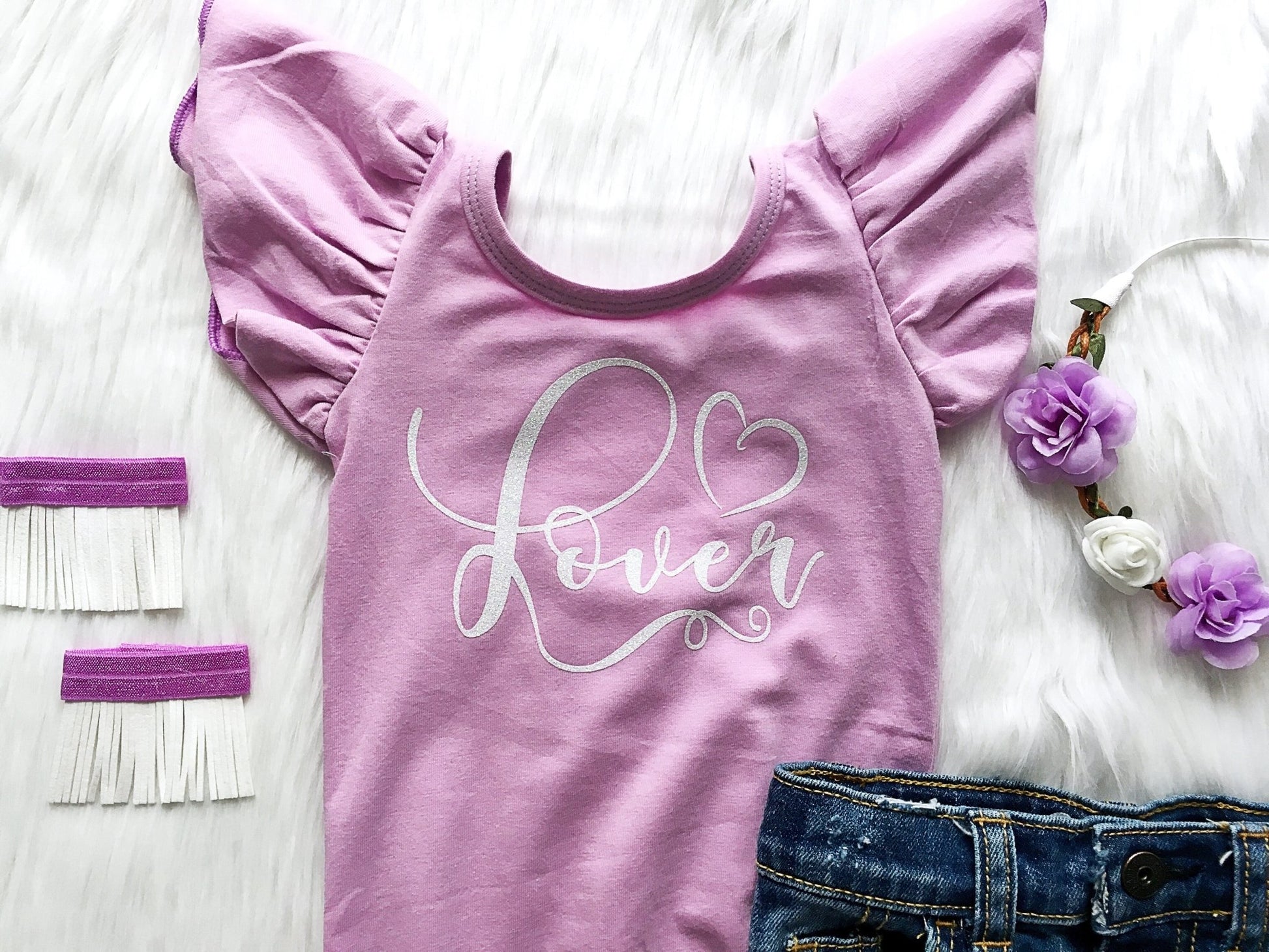 Girl's Lavender Little Lover Outfit - Squishy Cheeks