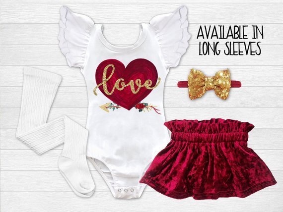 Girl's Love Valentine's Day Outfit - Squishy Cheeks