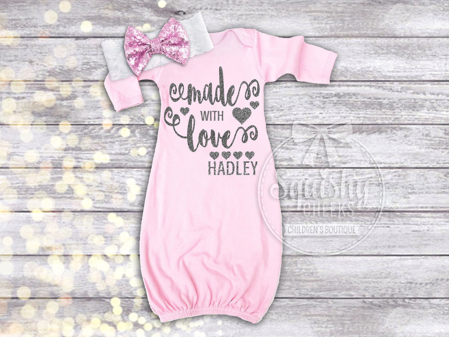 Girl's Made with Love Valentine's Day Gown - Squishy Cheeks