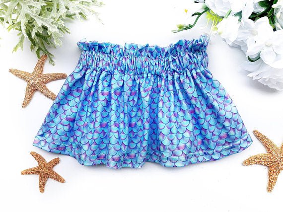 Girl's Mermaid Scale Twirl Skirt - Squishy Cheeks