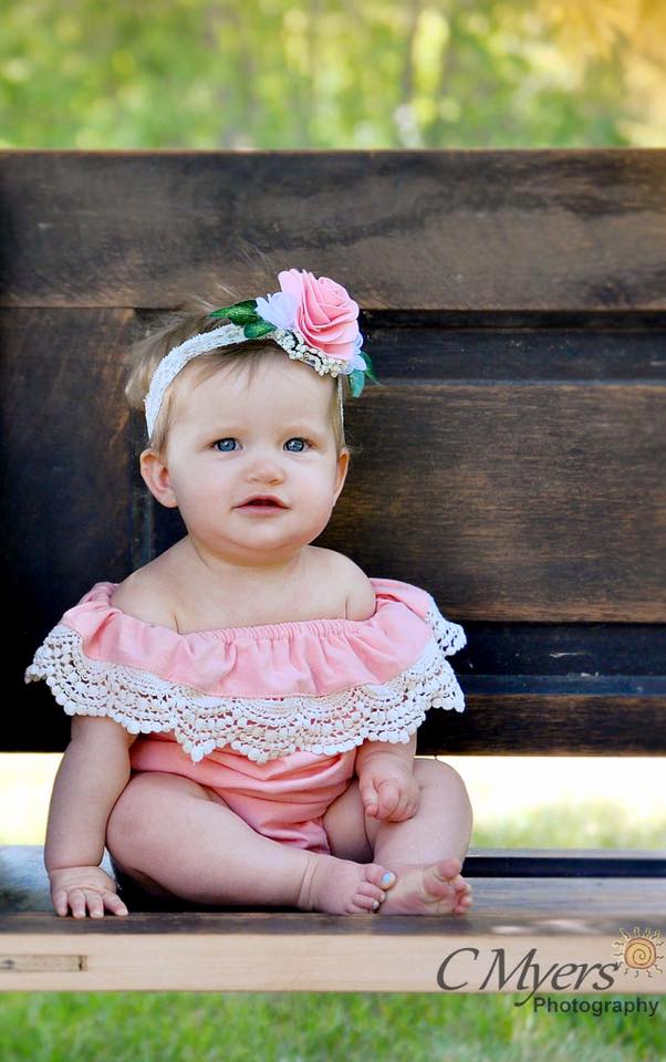 Girl's Off the Shoulder Crochet Romper Outfit - Squishy Cheeks