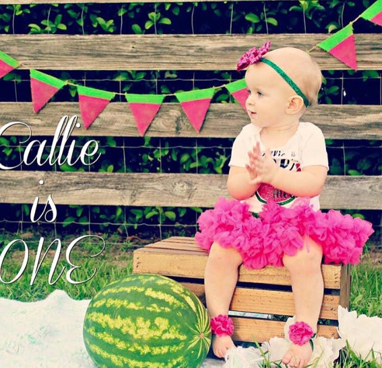 Girls One in a Melon Watermelon Birthday Top - Squishy Cheeks