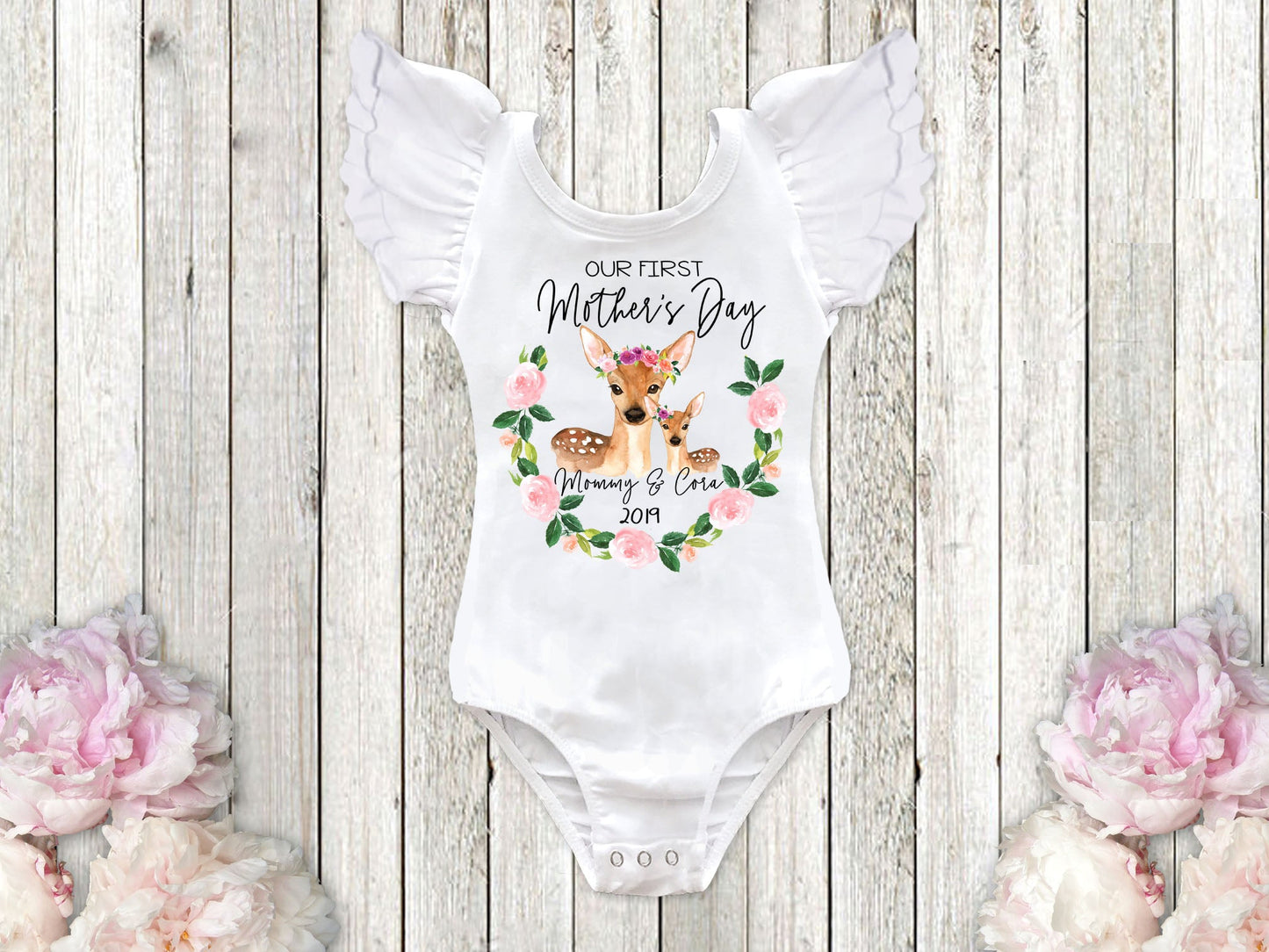 Girl's Our First Mother's Day Mommy And Me Matching Leotard - Squishy Cheeks
