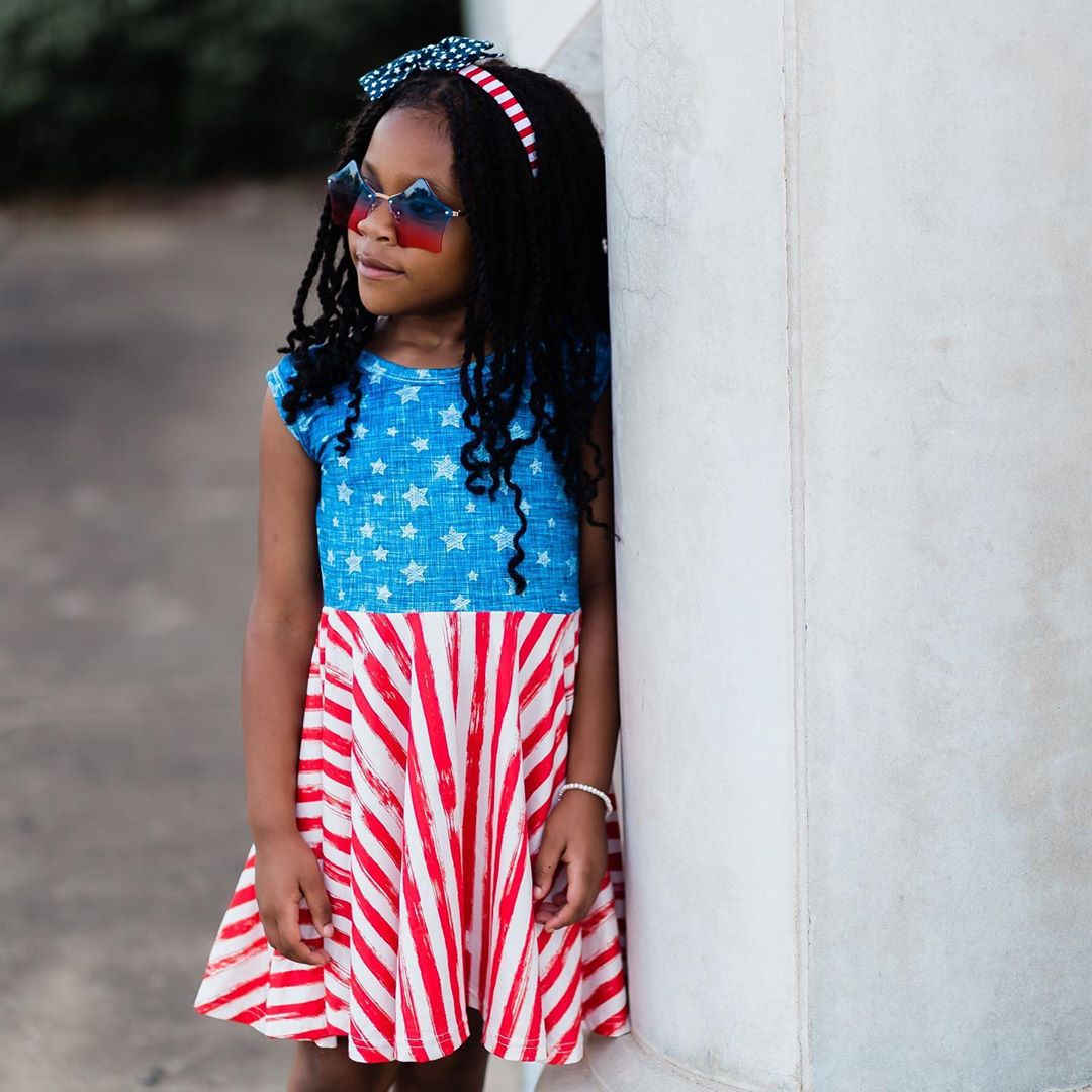 Girl's Patriotic Twirl Dress - Squishy Cheeks