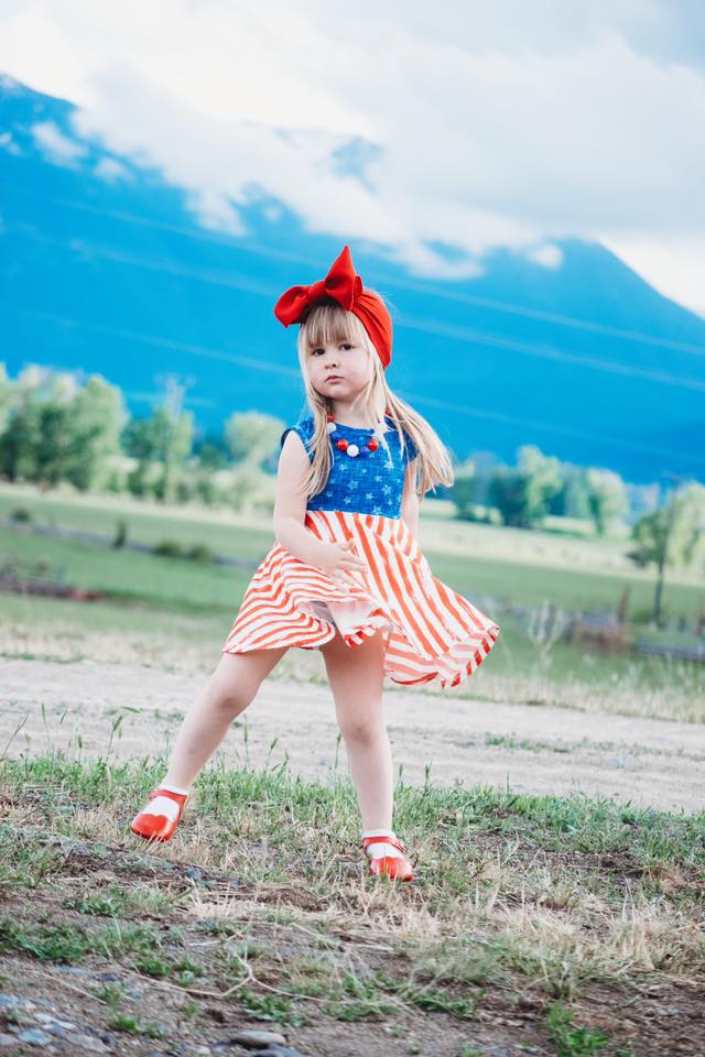 Girl's Patriotic Twirl Dress - Squishy Cheeks