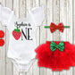 Girl's Personalized 1st Birthday Strawberry Outfit - Squishy Cheeks