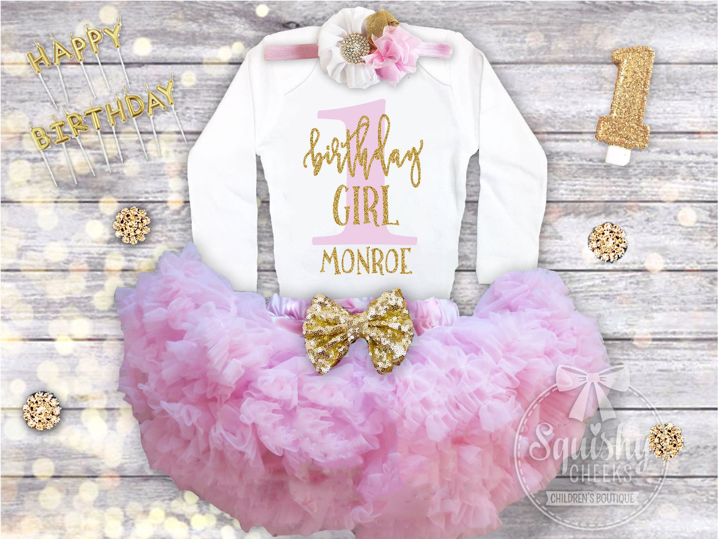 Girl's Personalized Birthday Girl Outfit - Squishy Cheeks