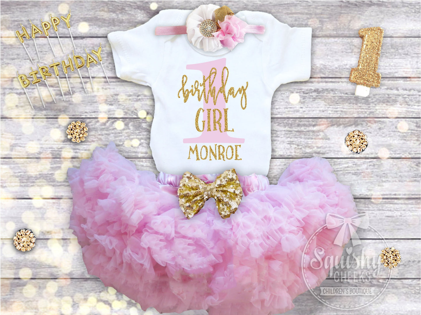 Girl's Personalized Birthday Girl Outfit - Squishy Cheeks