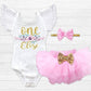 Girl's Personalized Floral Birthday Outfit - Squishy Cheeks