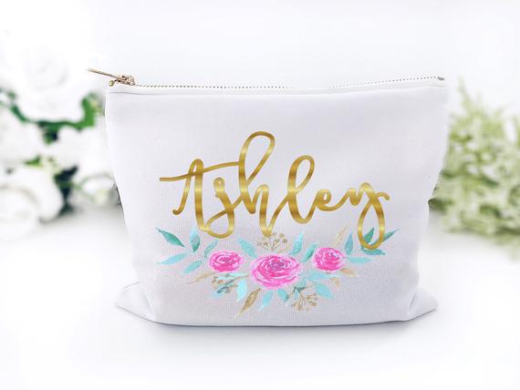 Girl's Personalized Floral Clutch Bag - Squishy Cheeks