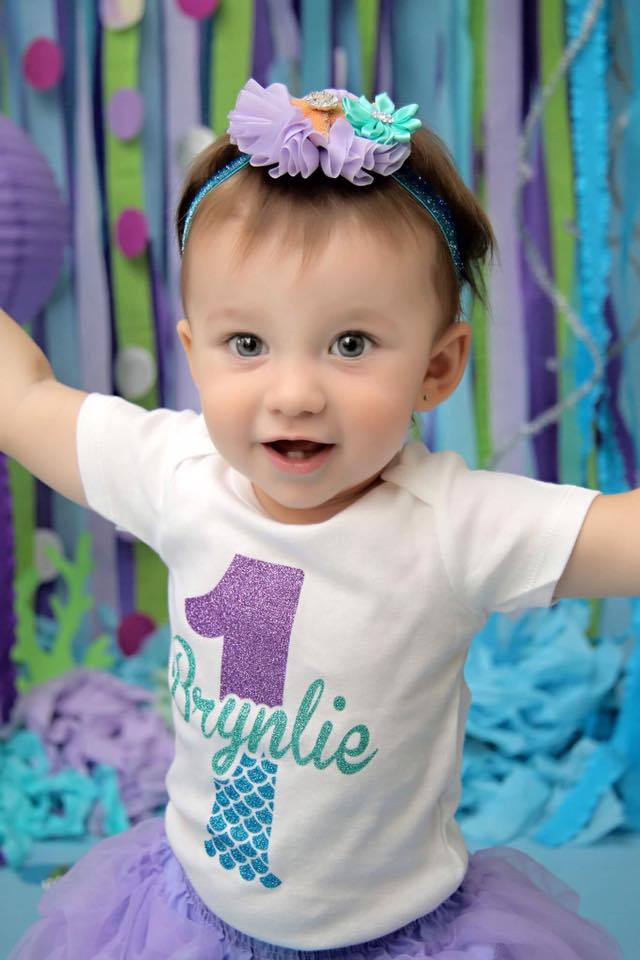 Girl's Personalized Mermaid Birthday Top - Squishy Cheeks