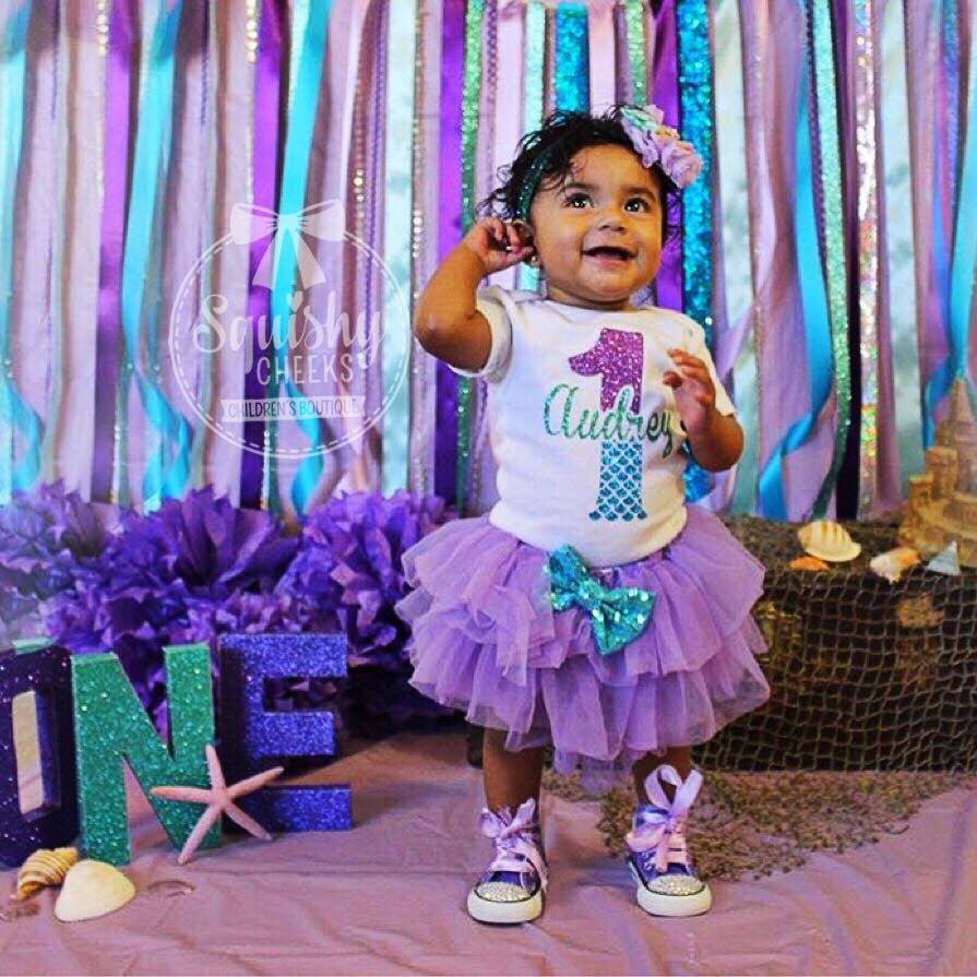 Mermaid birthday outfit on sale for 1 year old