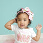 Girl's Personalized Pink and Gold 1st Birthday Outfit - Squishy Cheeks