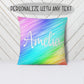 Girl's Personalized Rainbow Plush Pillow - Squishy Cheeks
