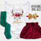 Girl's Personalized Reindeer Christmas Outfit - Squishy Cheeks