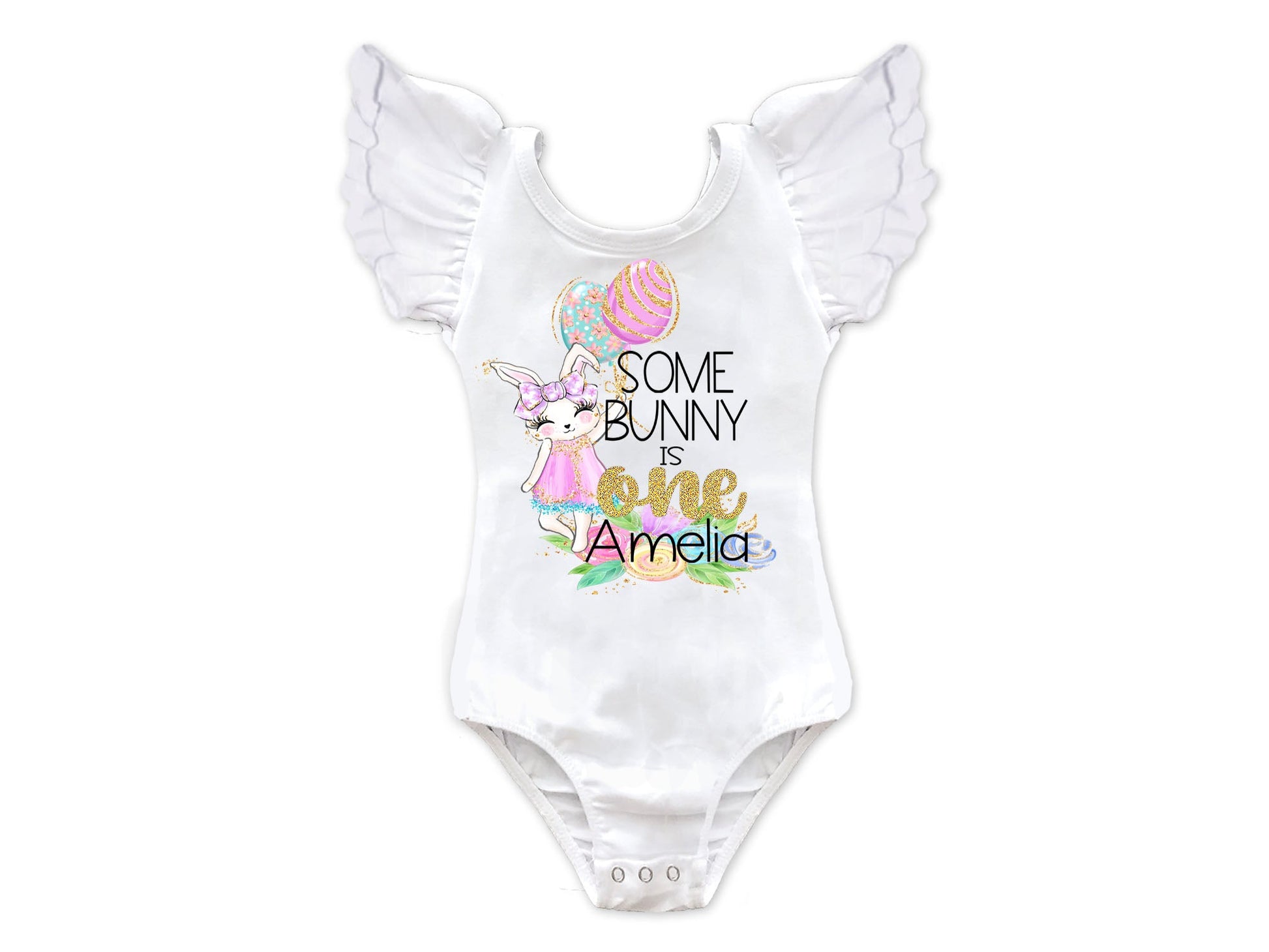 Girl's Personalized Some Bunny Is One Birthday Leotard - Squishy Cheeks
