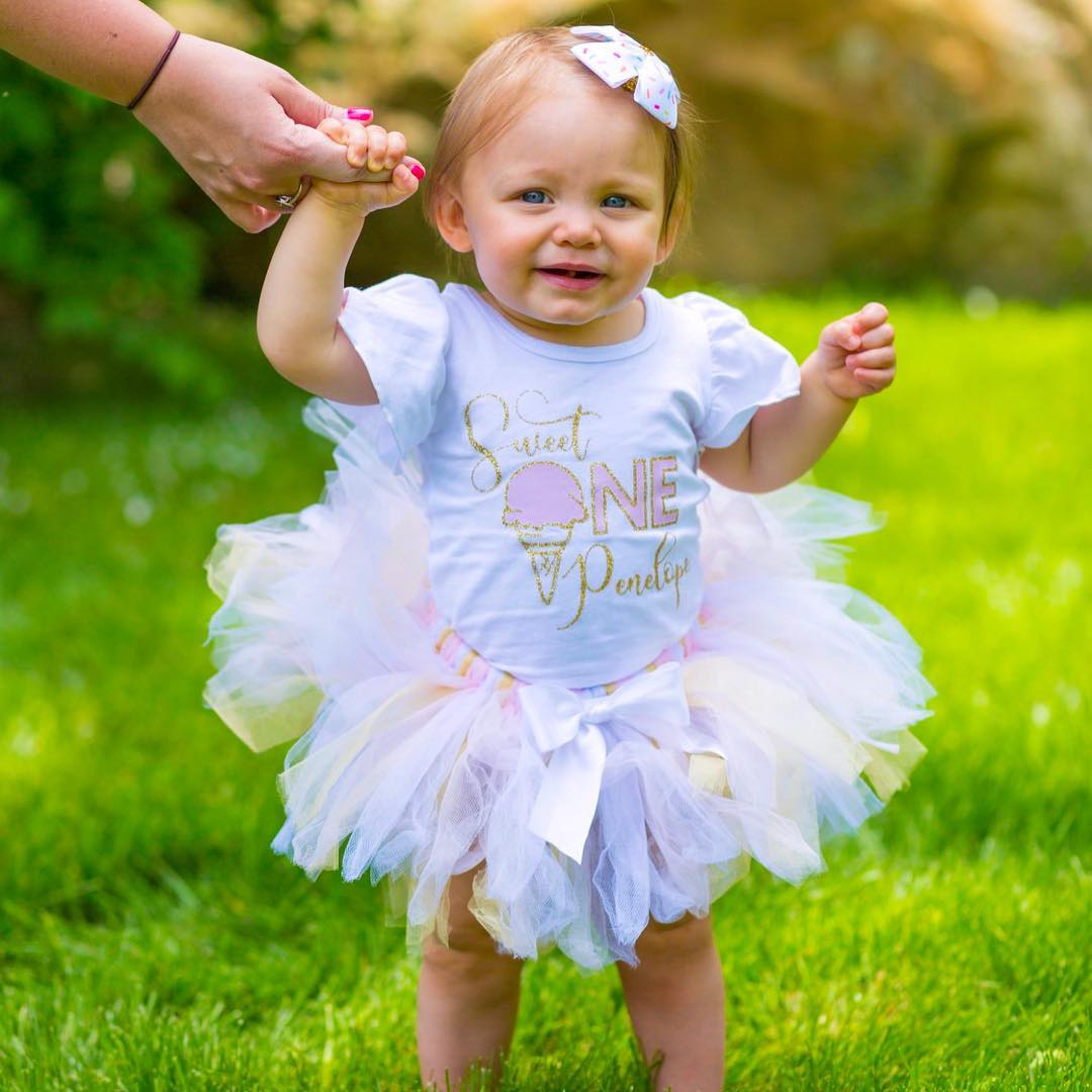 Girl's Personalized Sweet One Ice Cream Birthday Top - Squishy Cheeks