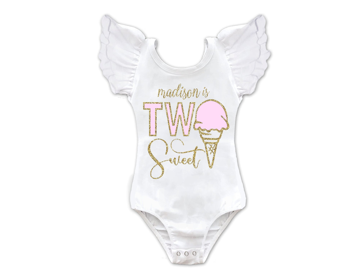 Girl's Personalized Two Sweet Ice Cream Top - Squishy Cheeks