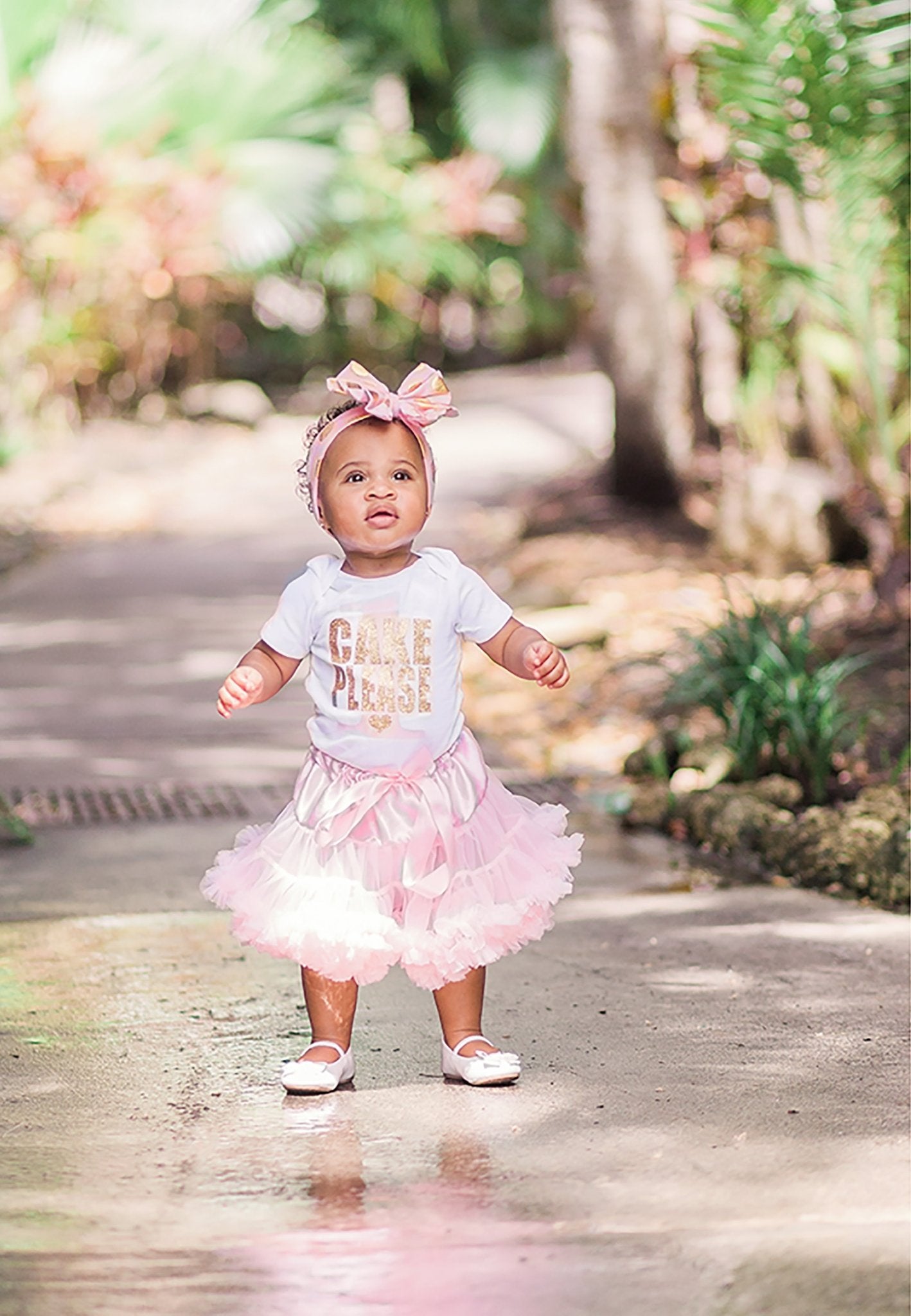 Girl's Pink and Gold Cake Please Birthday Top - Squishy Cheeks