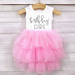 Girl's Pink and Silver Birthday Girl Dress - Squishy Cheeks