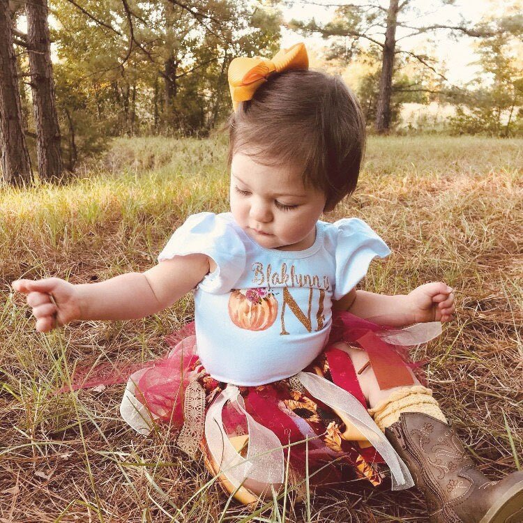 Pumpkin first fashion birthday girl outfit