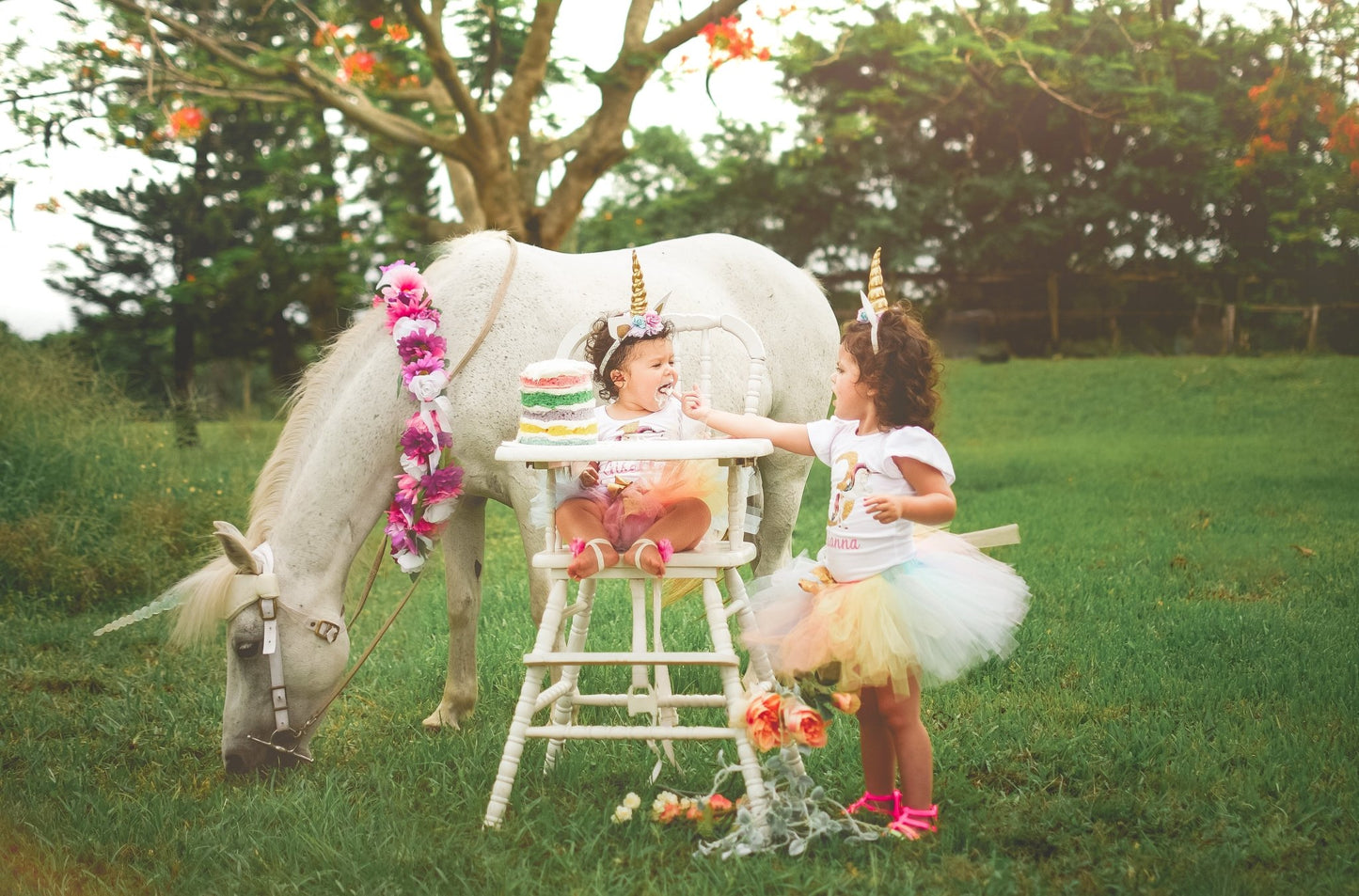 Girl's Rainbow Unicorn Birthday Outfit - Squishy Cheeks