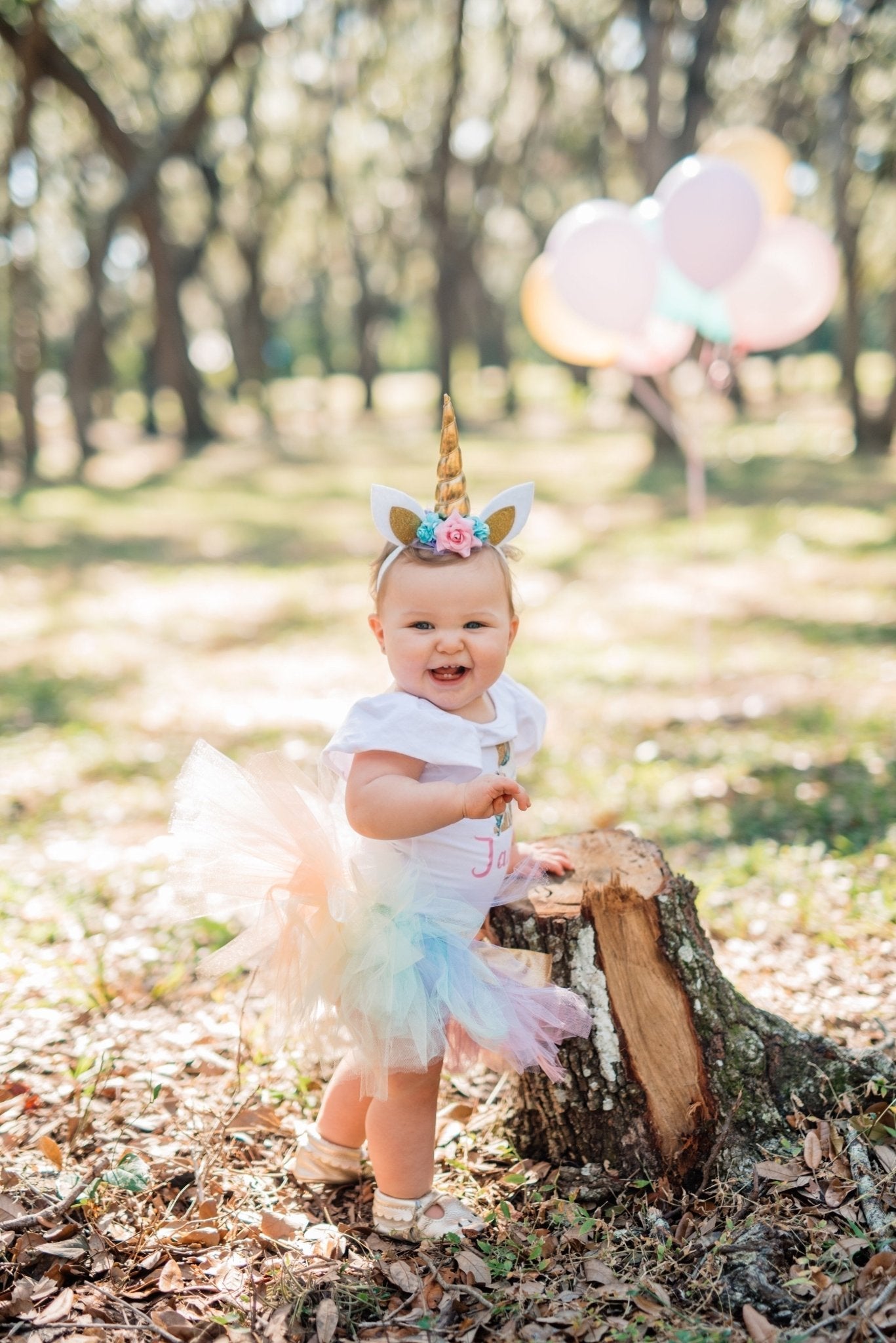 Girl's Rainbow Unicorn Birthday Outfit - Squishy Cheeks