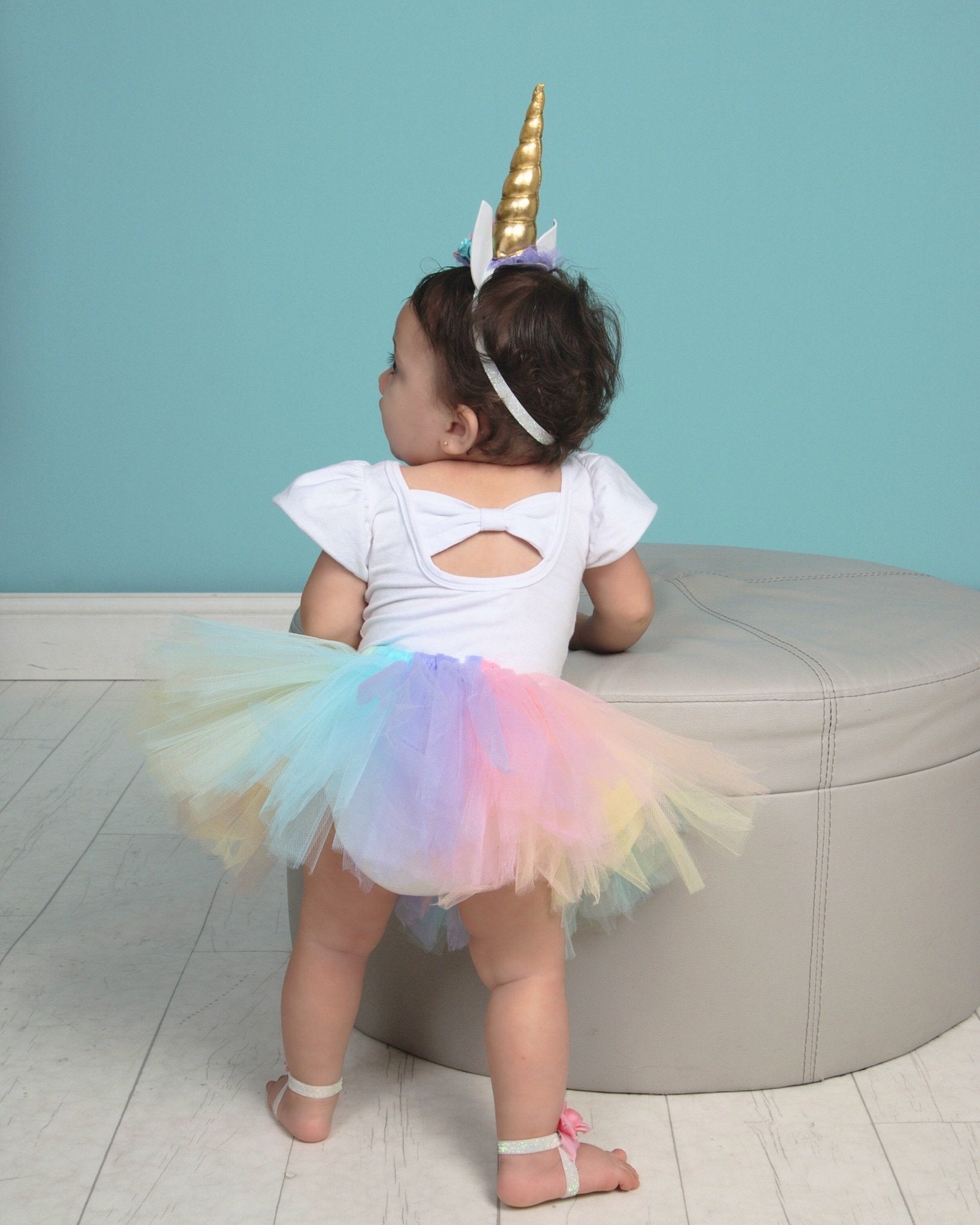 Girl's Rainbow Unicorn Birthday Outfit Squishy Cheeks Girl's Rainbow Unicorn Birthday Outfit Squishy Cheeks