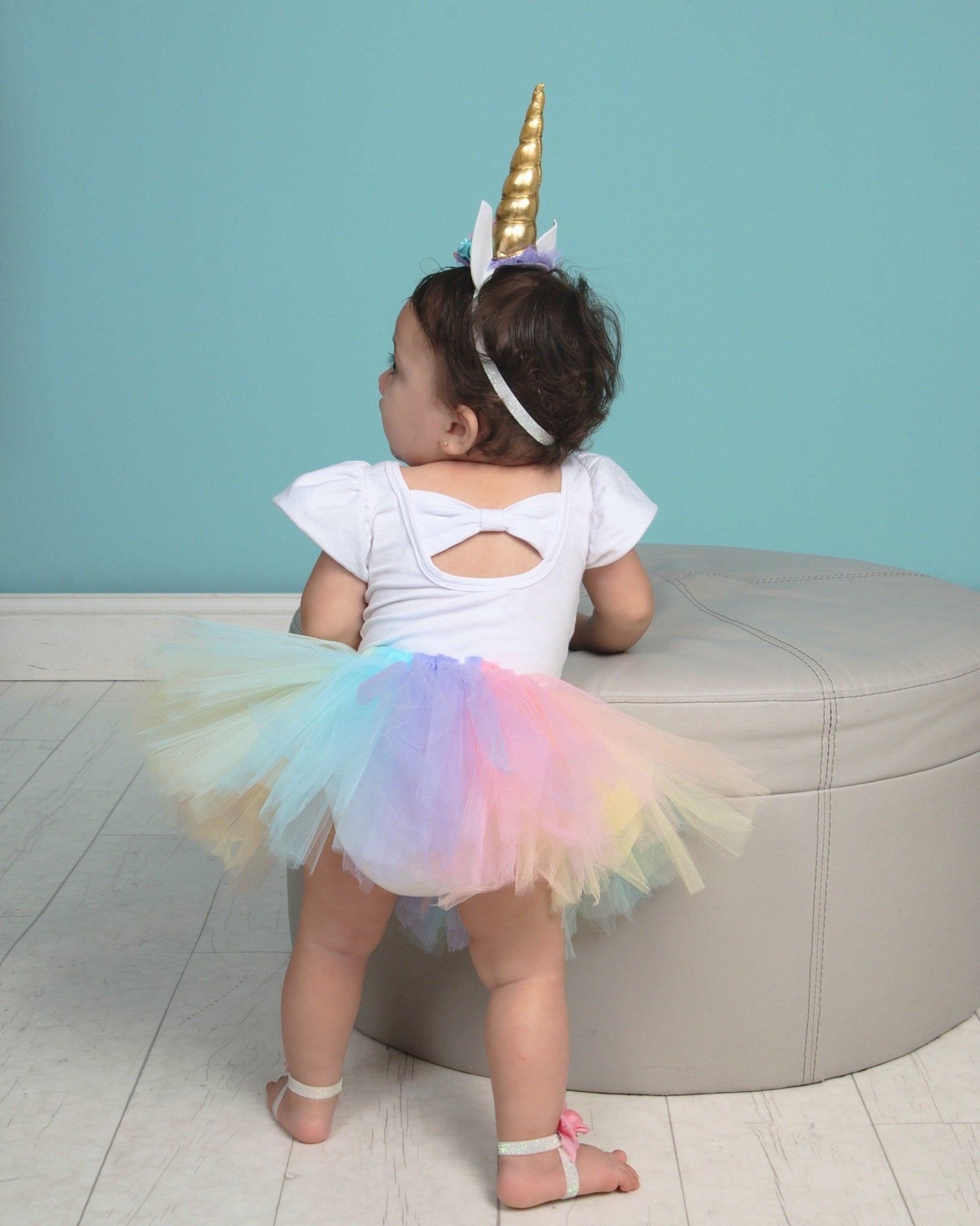 Adorable Pink Rosette Tutu Outfit for First and Second Birthdays