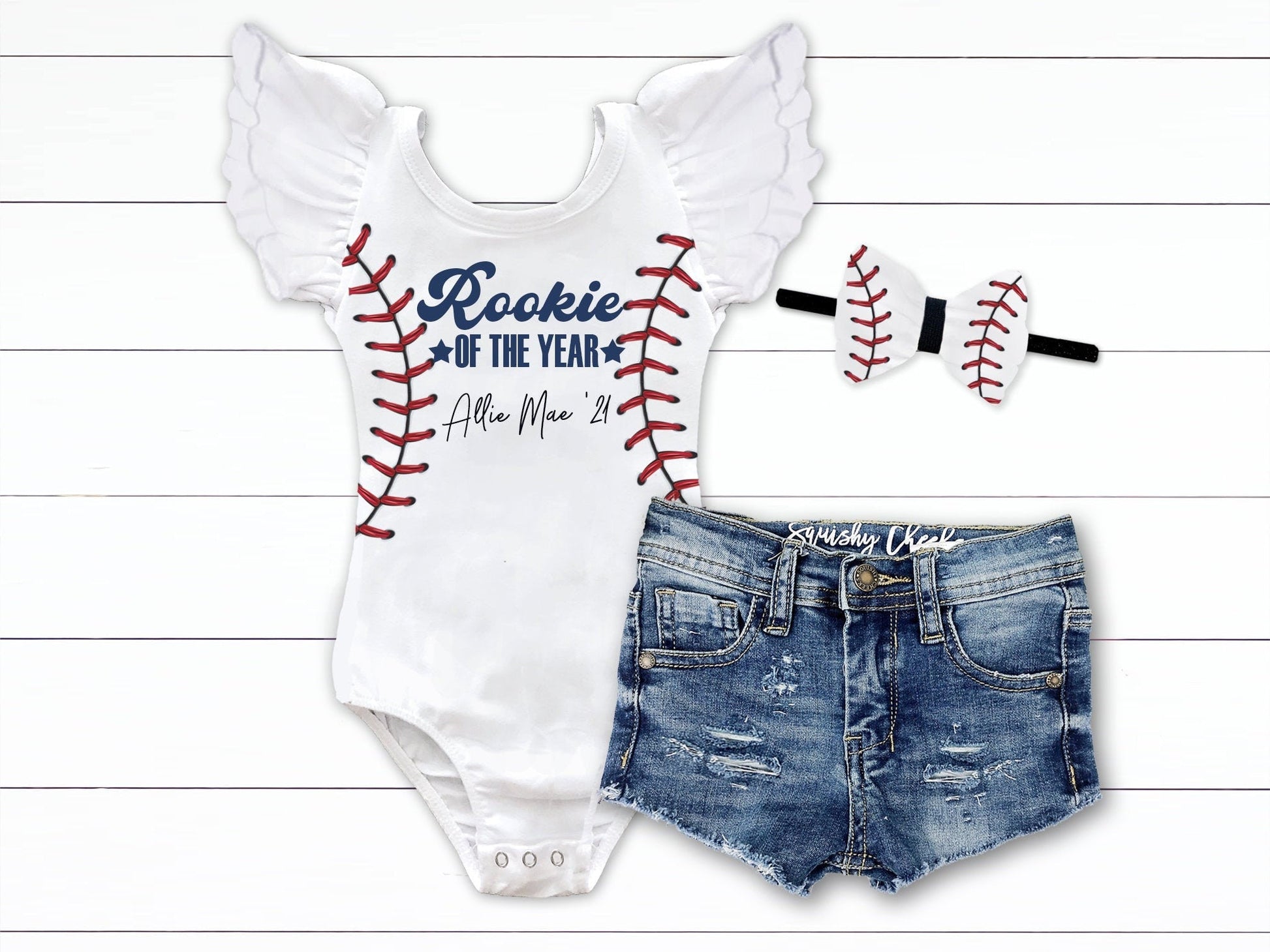 Girl's Rookie of the Year Baseball Outfit - Squishy Cheeks