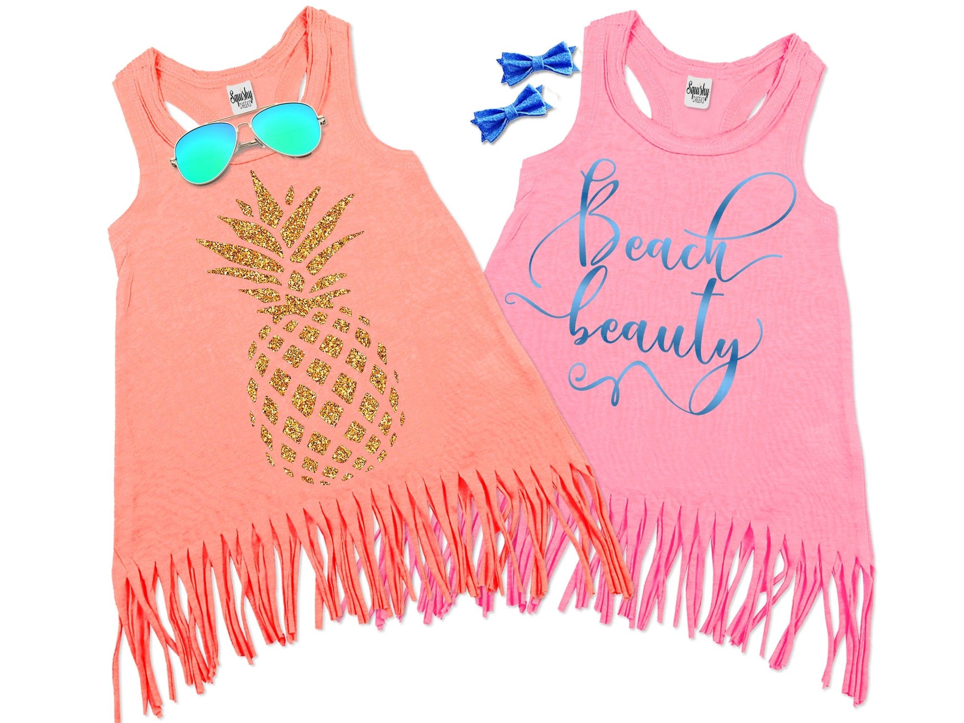 Girl's Summer Dress - Pineapple and Beach Beauty - Squishy Cheeks