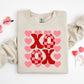 Girls XOXO Retro Valentine's Day Sweatshirt Skater Girl Valentine Sweatshirt Bubble Romper Toddler Sweatsuit - Squishy Cheeks