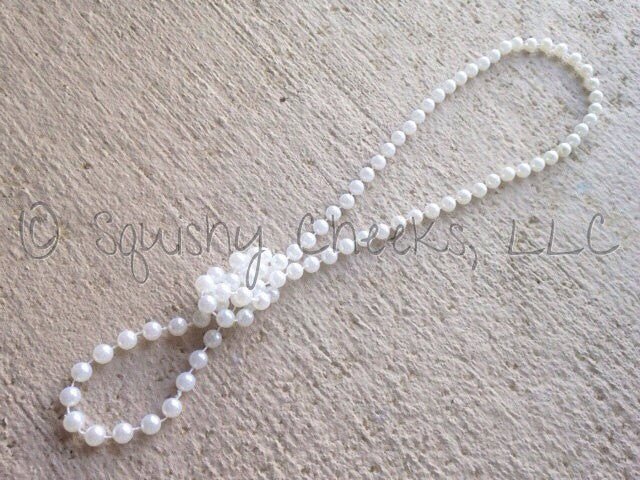 Glass Pearl Necklace - White or Ivory (High Quality) - Squishy Cheeks