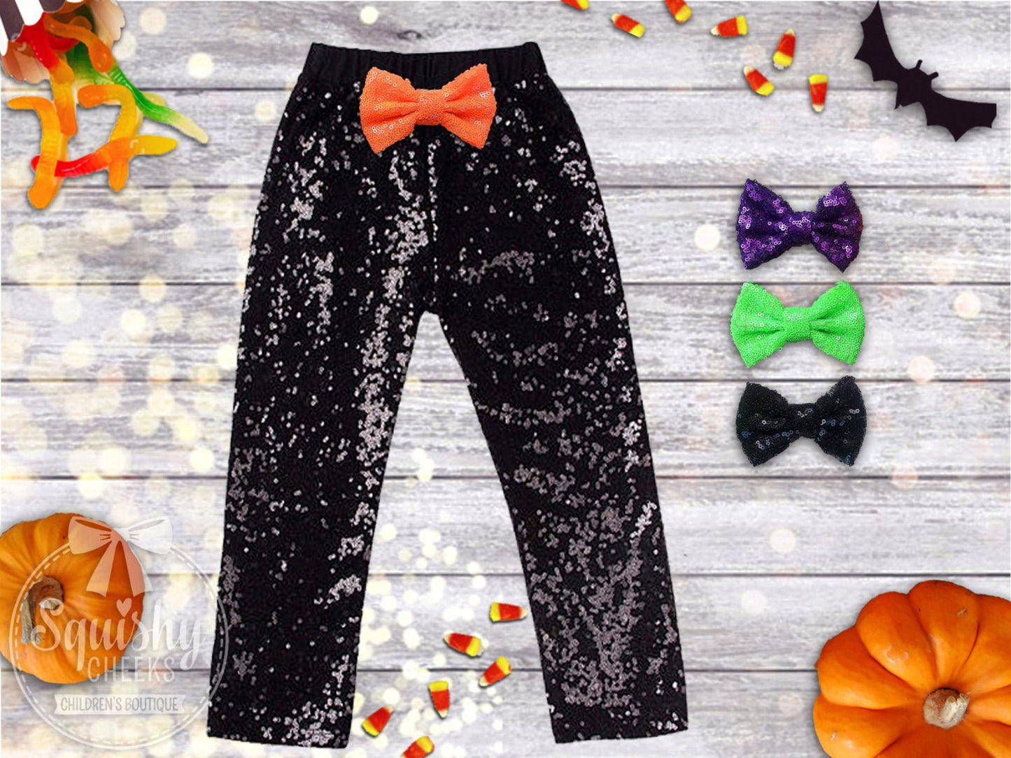 Halloween Black Sequin Pants - Squishy Cheeks