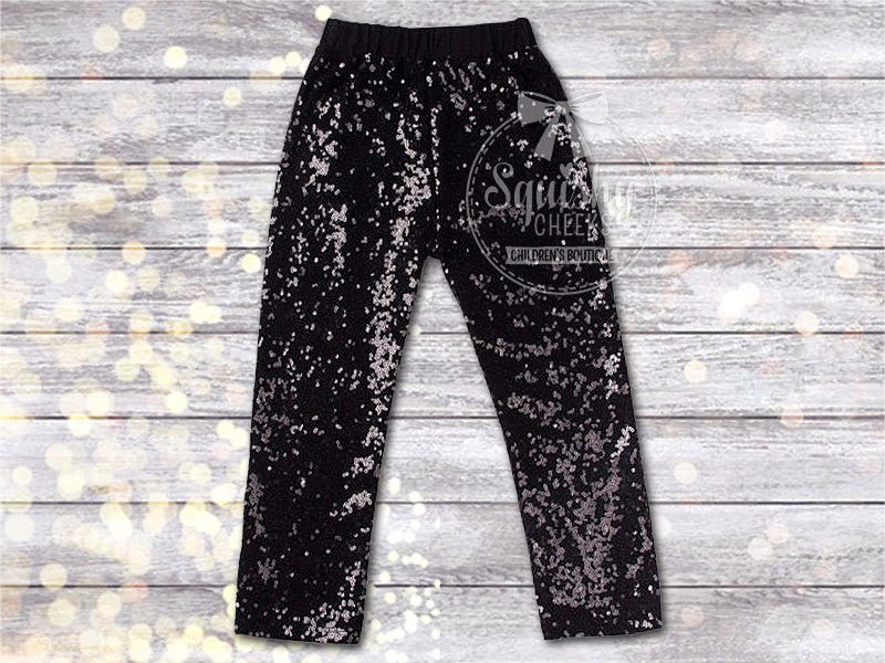 Halloween Black Sequin Pants - Squishy Cheeks