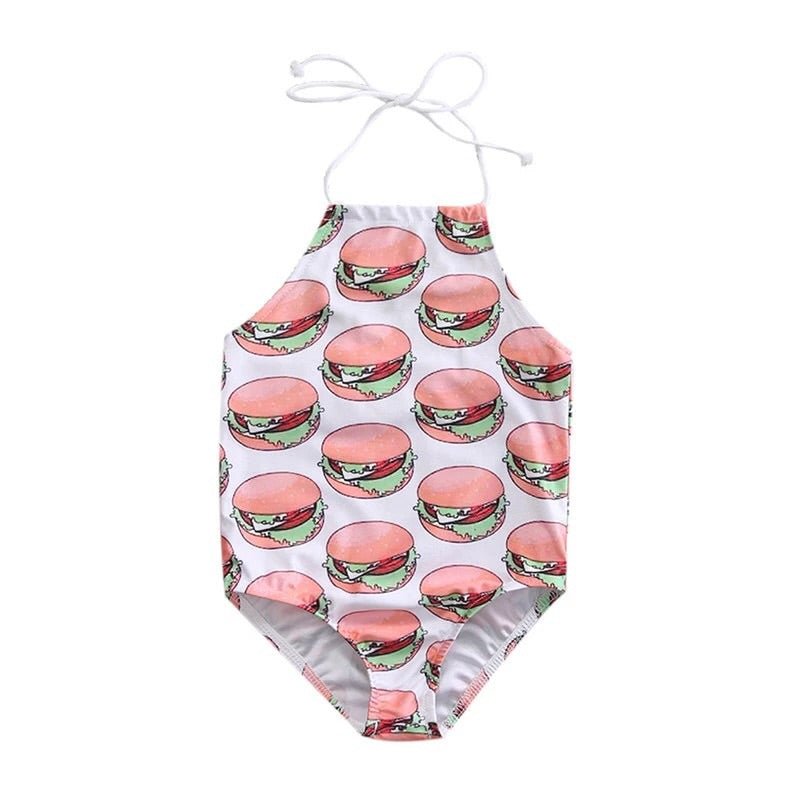 Hamburger Halter Swimsuit - Squishy Cheeks