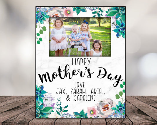 Happy Mother's Day Personalized Floral Picture Frame - Squishy Cheeks