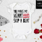 Heart Skip A Beat Funny Valentine's Baby Onesie® - Squishy Cheeks