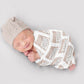 Hello My Name Is Personalized Swaddle Blanket for Boys And Girls ANY COLOR Unisex Neutral Name and Birth Announcement Baby Shower Gift - Squishy Cheeks