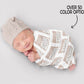 Hello My Name Is Personalized Swaddle Blanket for Boys And Girls ANY COLOR Unisex Neutral Name and Birth Announcement Baby Shower Gift - Squishy Cheeks