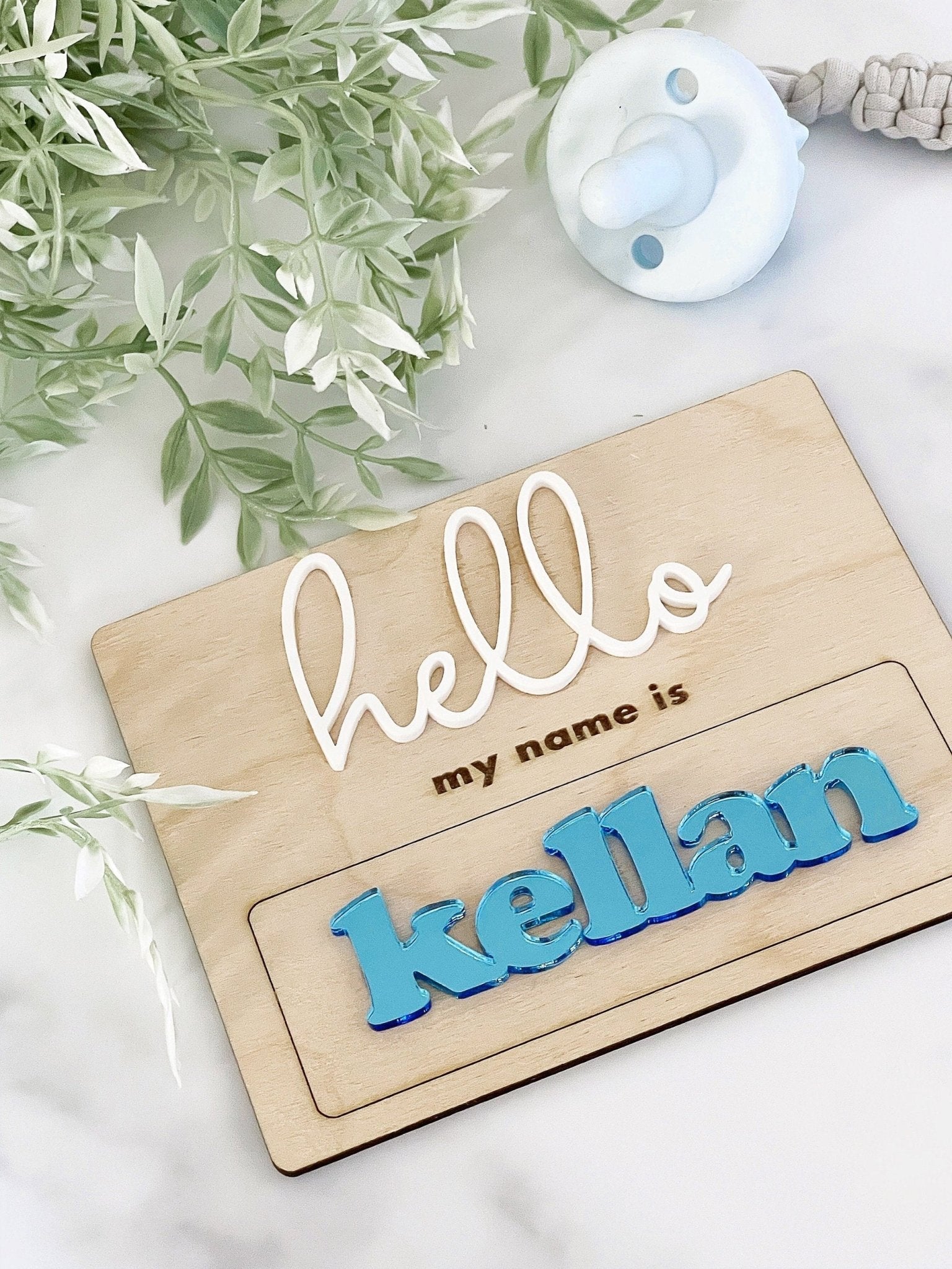Hello My Name is Sign Name Tag Sign - Squishy Cheeks