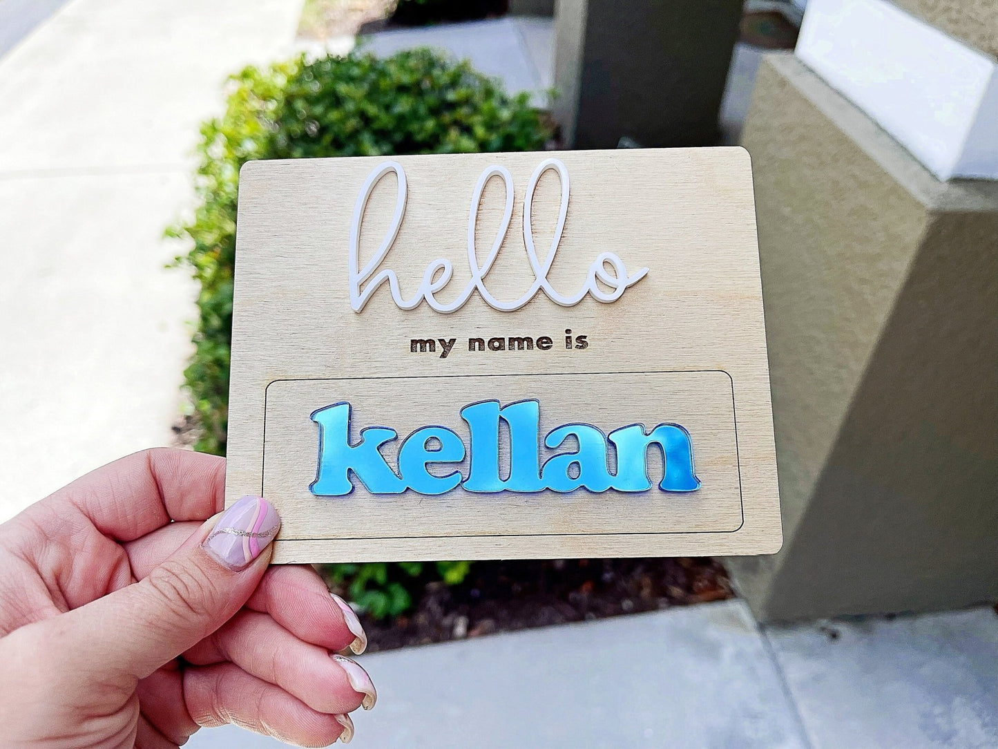 Hello My Name is Sign Name Tag Sign - Squishy Cheeks